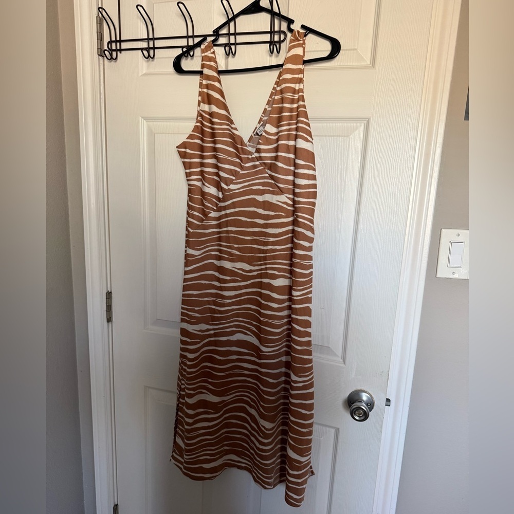 A New Day Brown and White Striped Dress